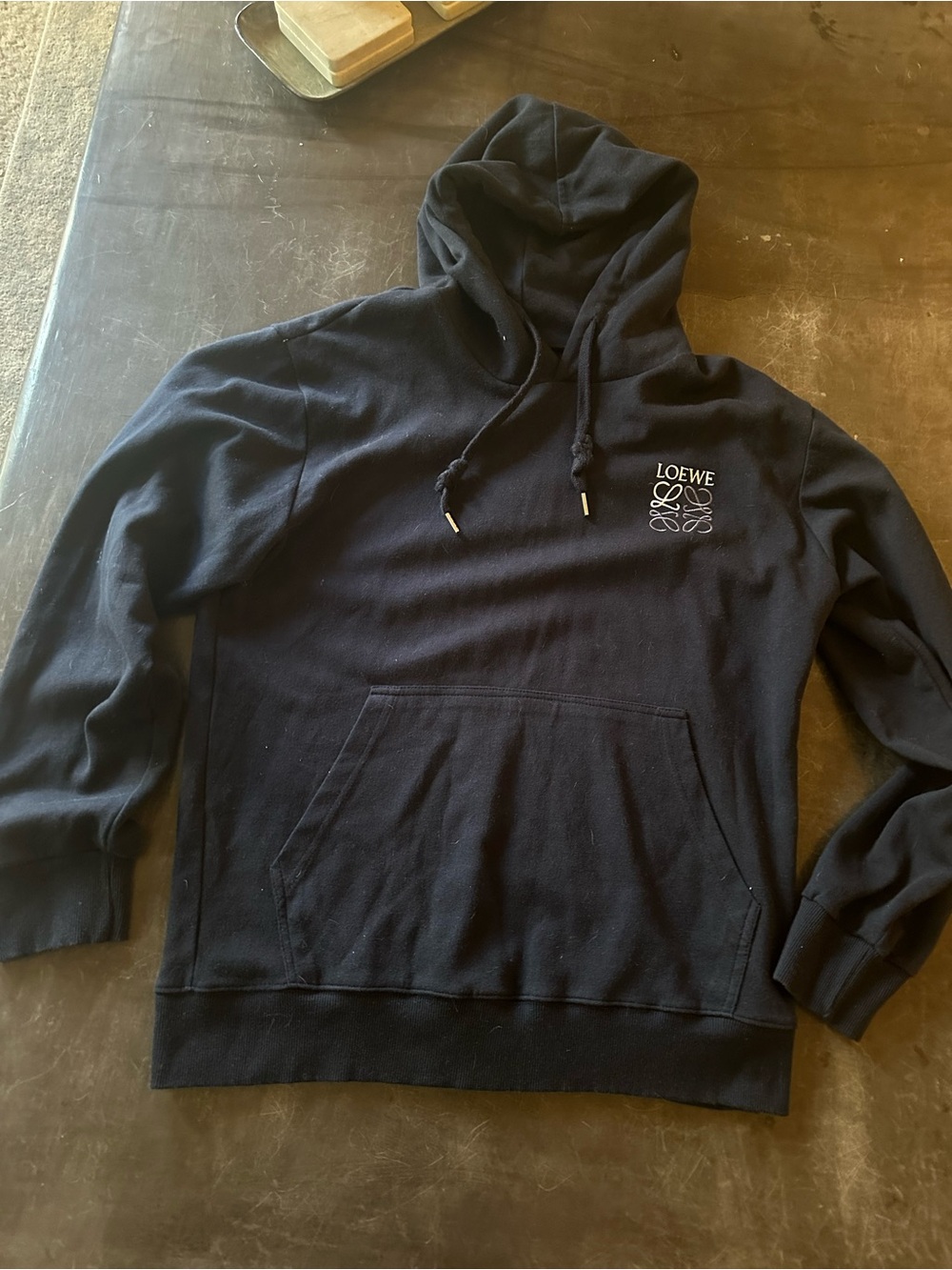 LOEWE Navy Logo Hoodie